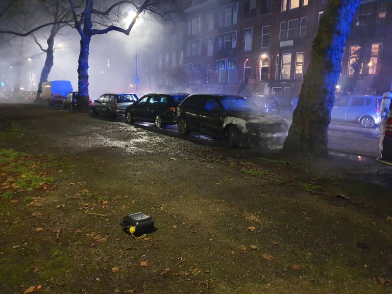 Auto verwoest door brand