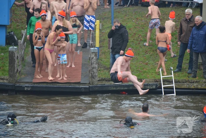 Veel toeschouwers bij nieuwjaarsduik