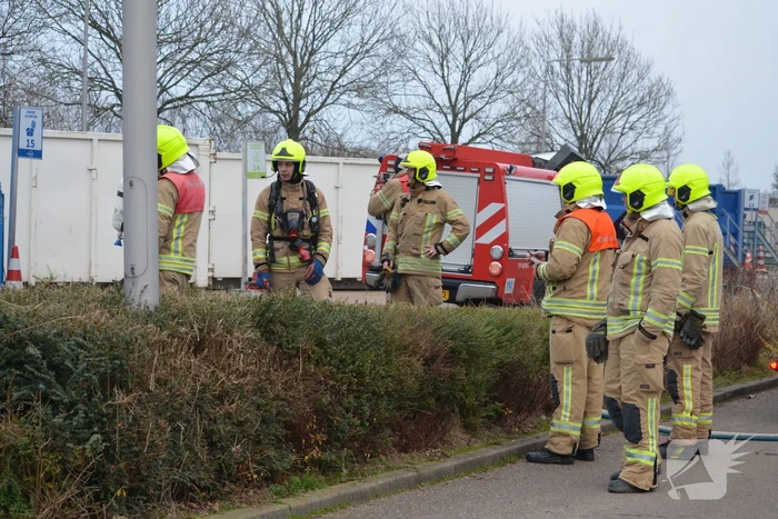 Brand in container bij afvalverwerker