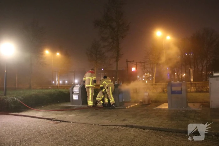 Brand ontstaan in ondergrondse container