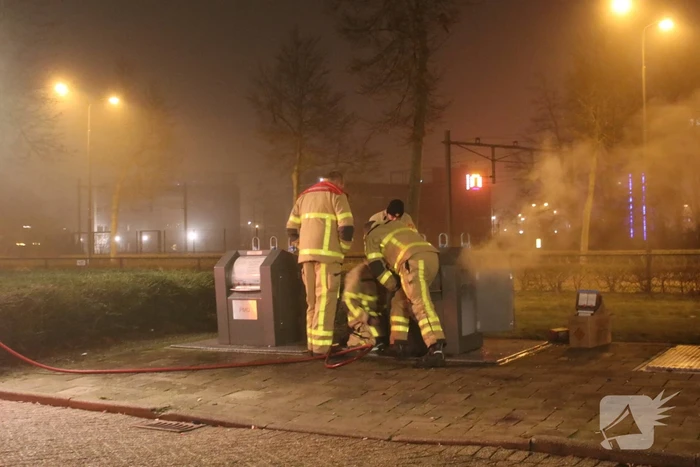 Brand ontstaan in ondergrondse container