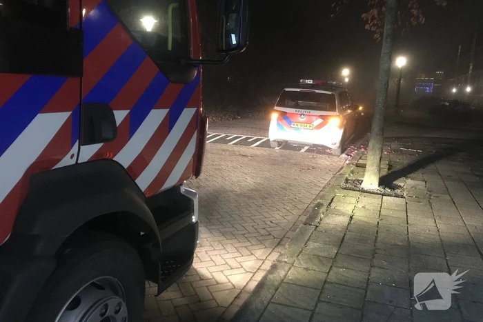 Brand in papiercontainer door vuurwerk