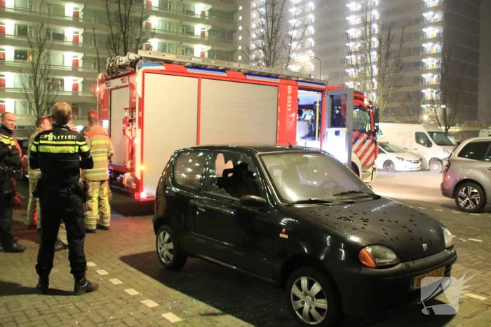 Auto in brand gestoken