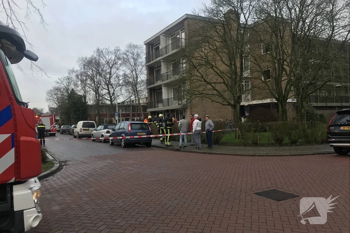 Gaslek bij flatgebouw