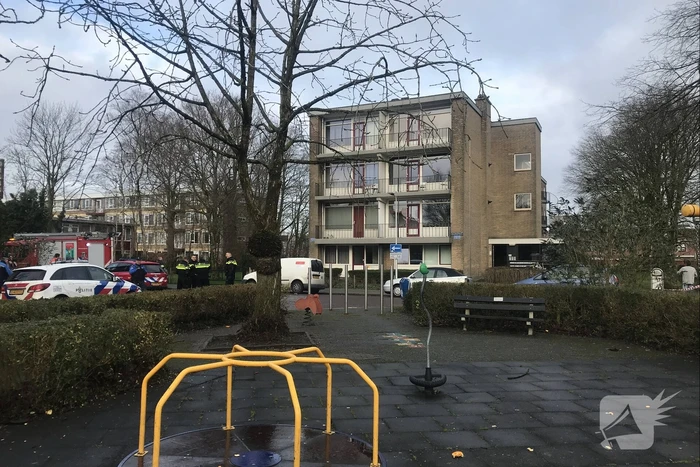 Gaslek bij flatgebouw