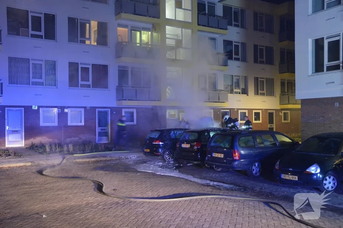 Auto verwoest door brand
