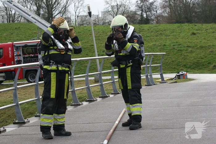 Veel bekijks bij brandweeroefening