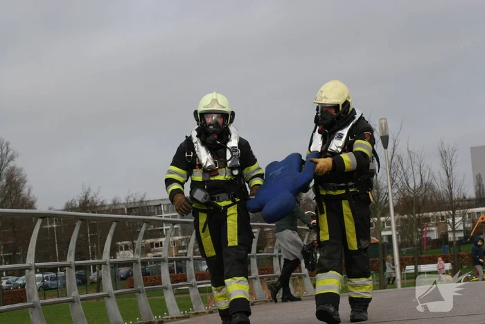 Veel bekijks bij brandweeroefening