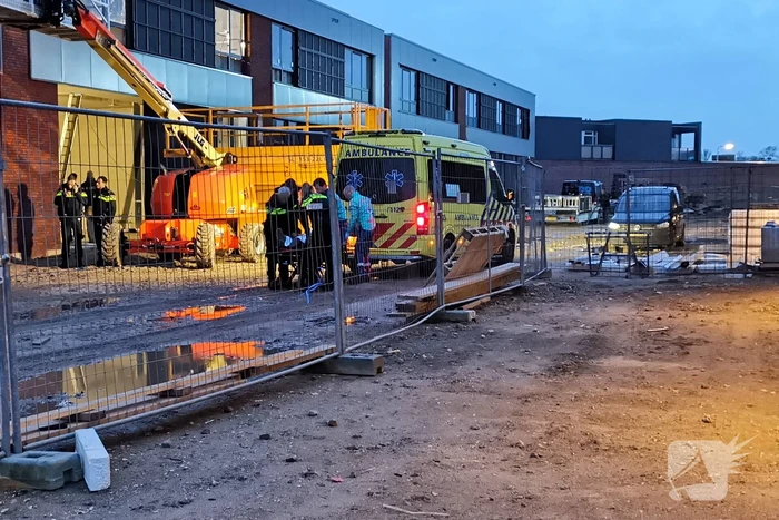 Persoon gewond op bouwplaats