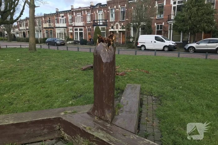 Kunstwerk Famke Mei Fugel heeft storm Ciara niet overleefd