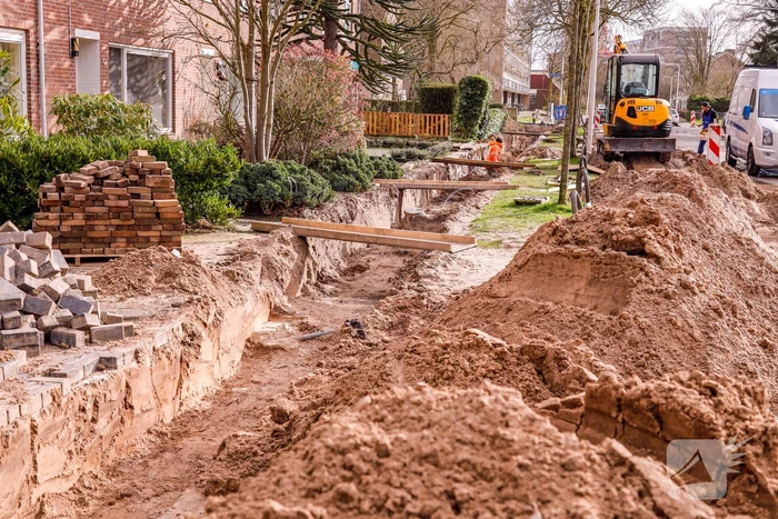 Water spuit de grond uit bij lekkage