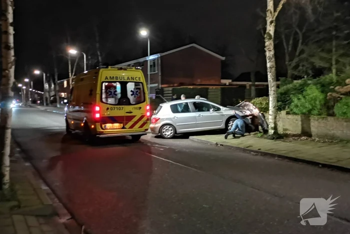 Automobilist eindigt tegen tuinmuur