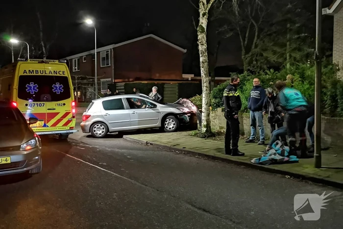 Automobilist eindigt tegen tuinmuur