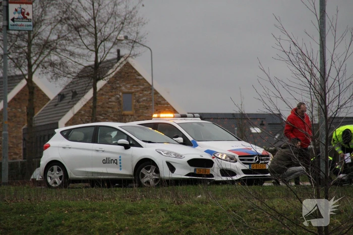 Motorrijder gewond bij ongeval op rotonde