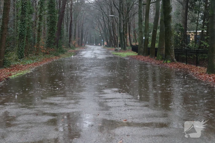 Straat blank na waterleidingbreuk
