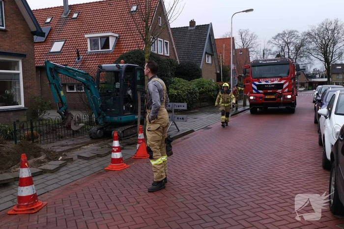 Gasleiding geraakt tijdens graafwerkzaamheden