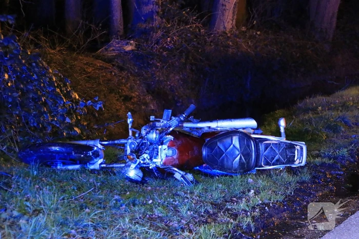 Motorrijder zwaargewond na botsing op bomen