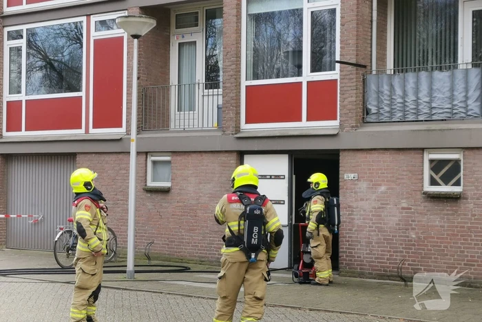 Brand in woning portiekflat