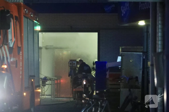 Visgroothandel vol rook na brand in koelcel