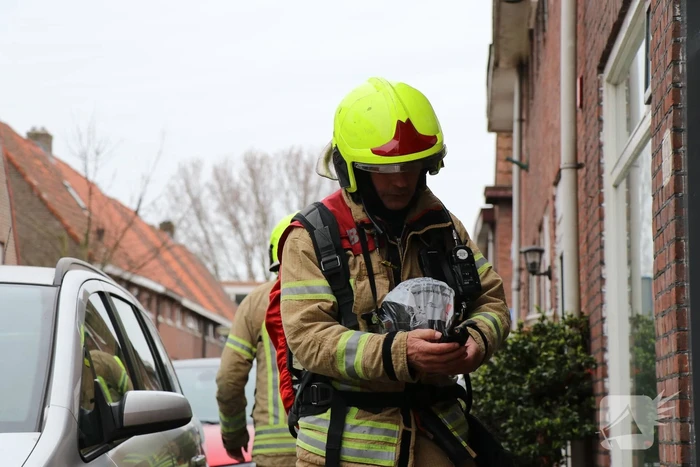 Brand in badkamer van woning