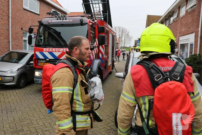 Brand in badkamer van woning