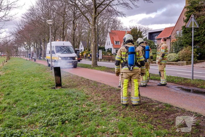 Elektriciteitskast in brand door kortsluiting