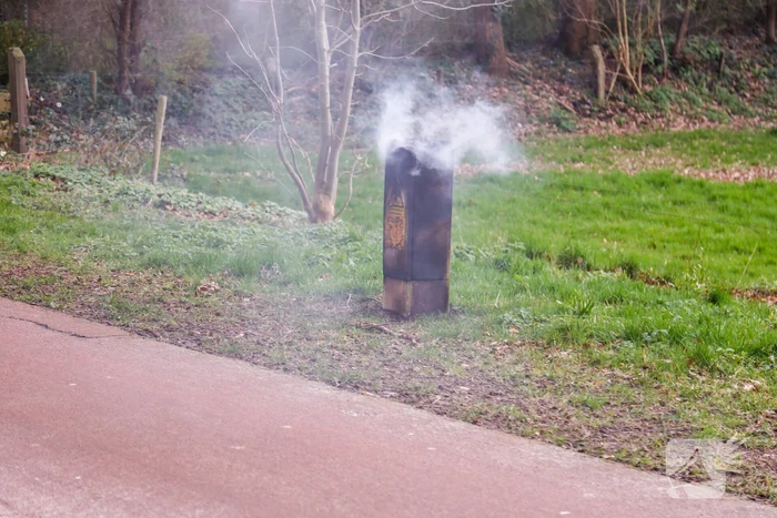 Elektriciteitskast in brand door kortsluiting