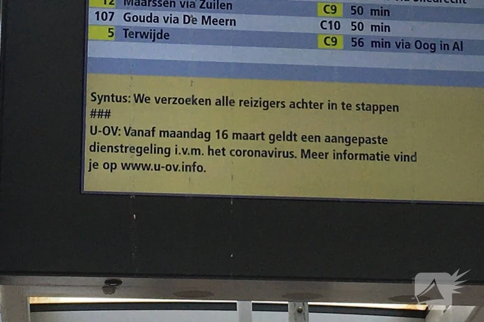 Openbaar Vervoer neemt maatregelen door coronavirus