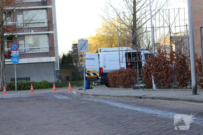 Straat besmeurd met olie