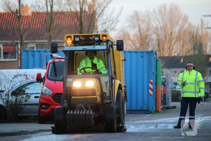Straat besmeurd met olie