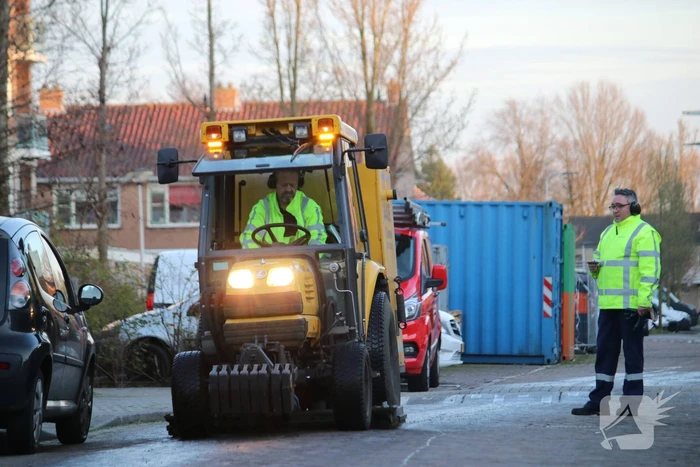 Straat besmeurd met olie