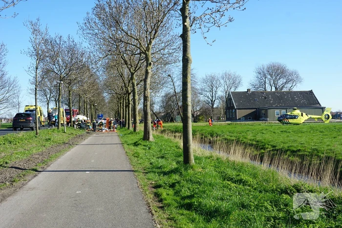 Bestelbus crasht frontaal tegen boom