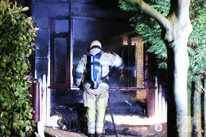 Stacaravan volledig uitgebrand