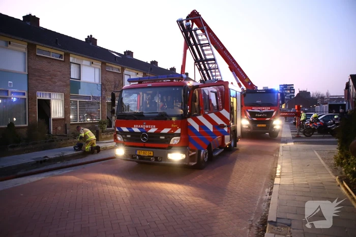 Brand op zolder van woning