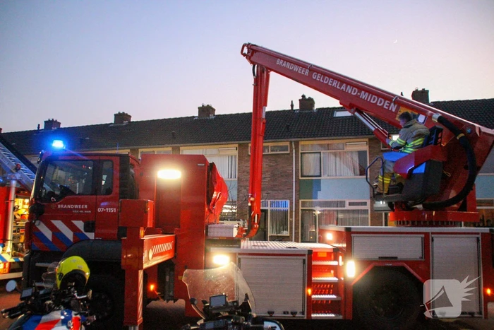 Brand op zolder van woning