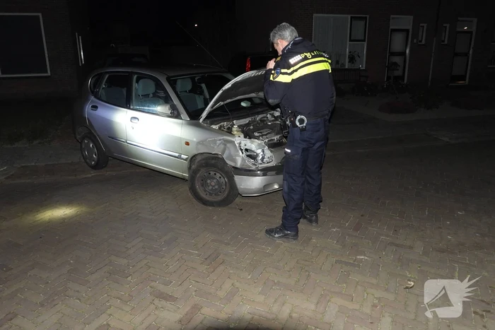 Automobilist ramt geparkeerde auto's