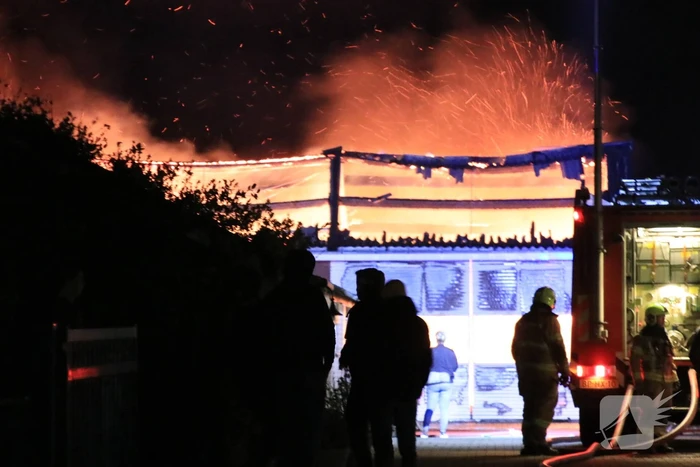 Grote brand in loods varkenshouderij