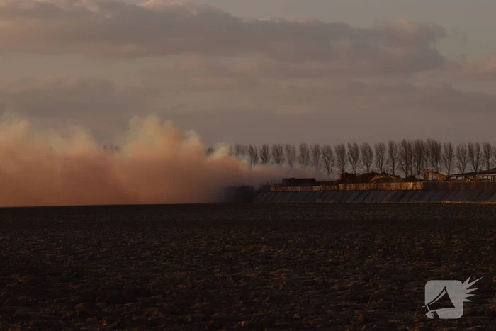 Flinke rookontwikkeling bij brand in composthoop