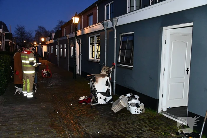 Droger in woning vat vlam
