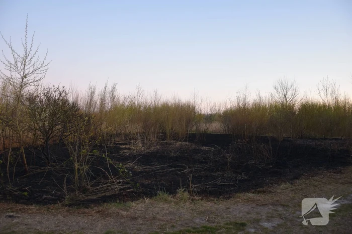 Stuk duingebied langs kust in brand