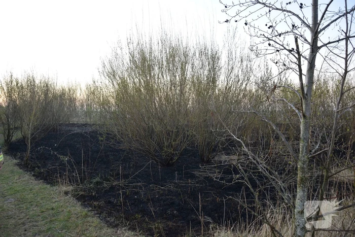 Stuk duingebied langs kust in brand