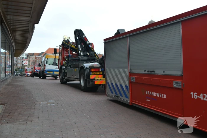 Sprinklerinstallatie oude Hudson Bay gebouw gaat af