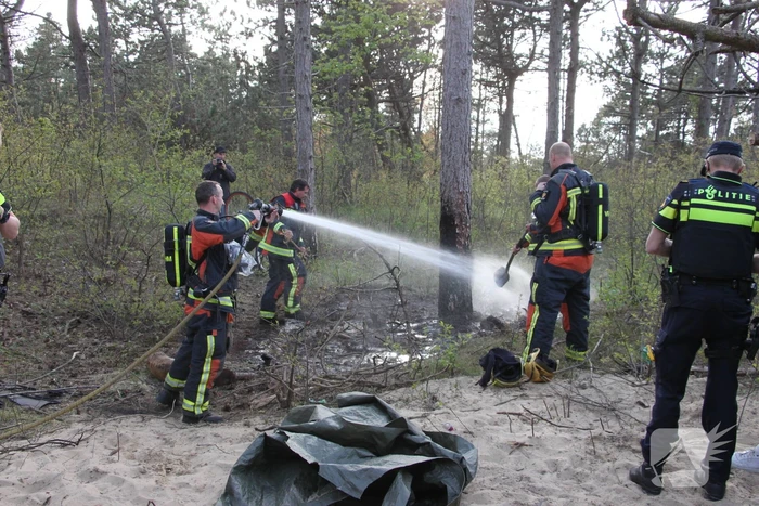 Brand in bos vermoedelijk aangestoken