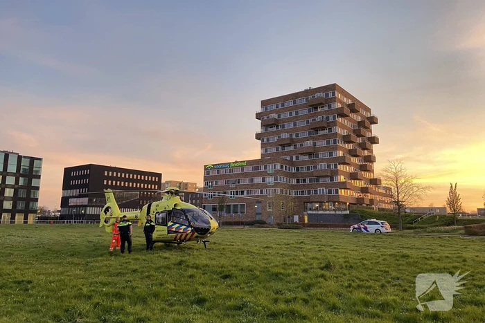 Traumahelikopter land voor een medische noodsituatie