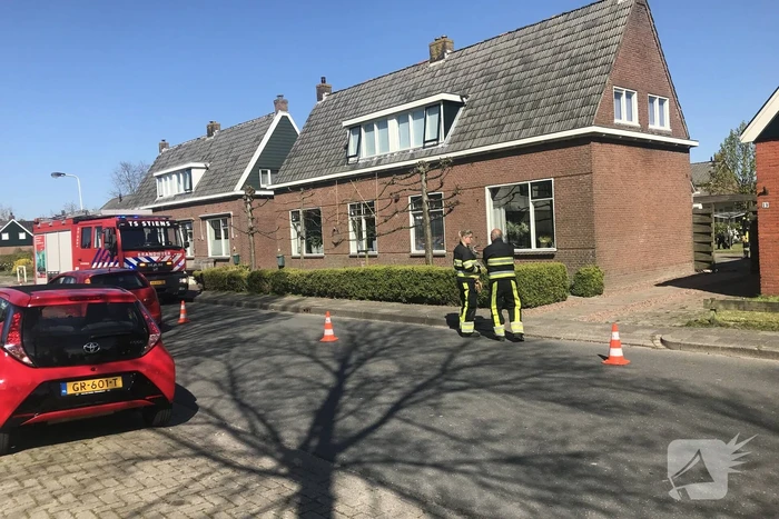Gaslekkage in achtertuin van woning
