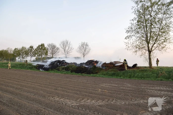 Flinke buitenbrand in composthoop