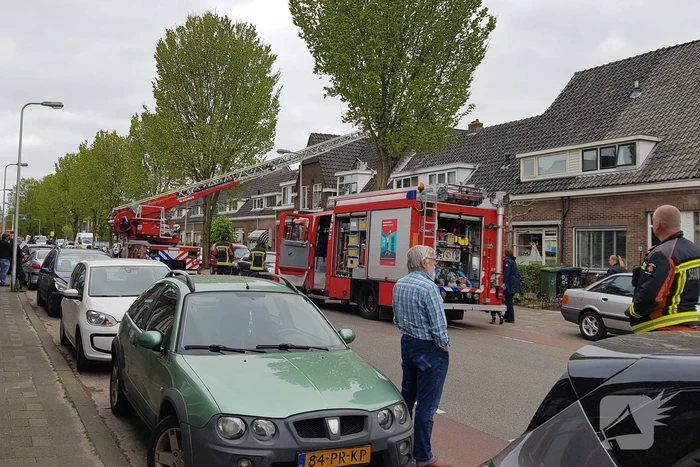 Brand in schoorsteen van woning