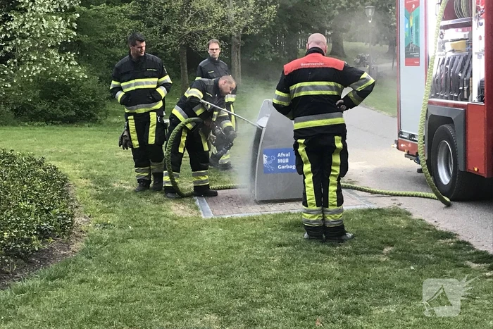 Brand in ondergrondse container