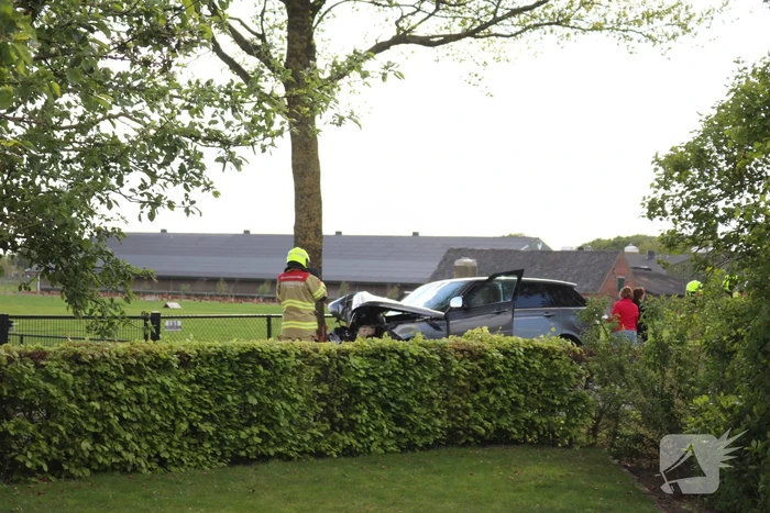 Auto botst op boom