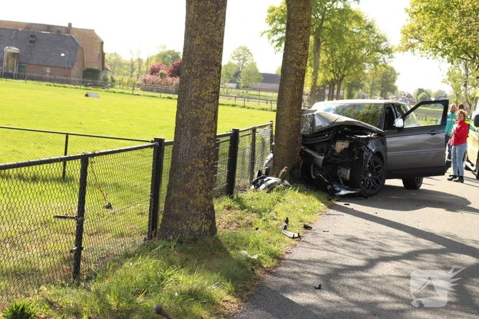 Auto botst op boom